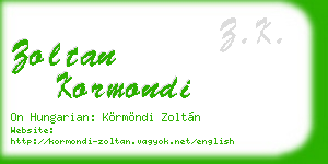zoltan kormondi business card